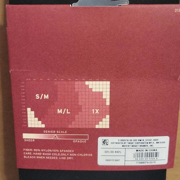 NWT Merona Opaque tights. Size M/L - Picture 2 of 3